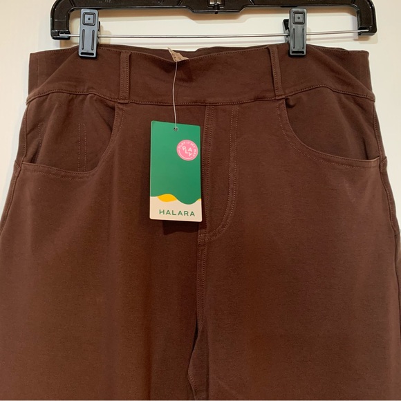 Halara NWT-LARGE Flex High Waist Pockets, Cocoa Stretchy Knit Flare Leggings. - Picture 3 of 5